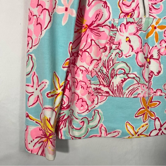 Lilly Pulitzer Breakwater Blue Lolita Skipper Popover Quarter Zip Sweatshirt XS - Picture 2 of 6